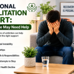 Person receiving professional rehabilitation support during addiction recovery