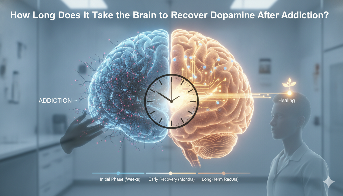 Dopamine recovery in the brain after addiction process