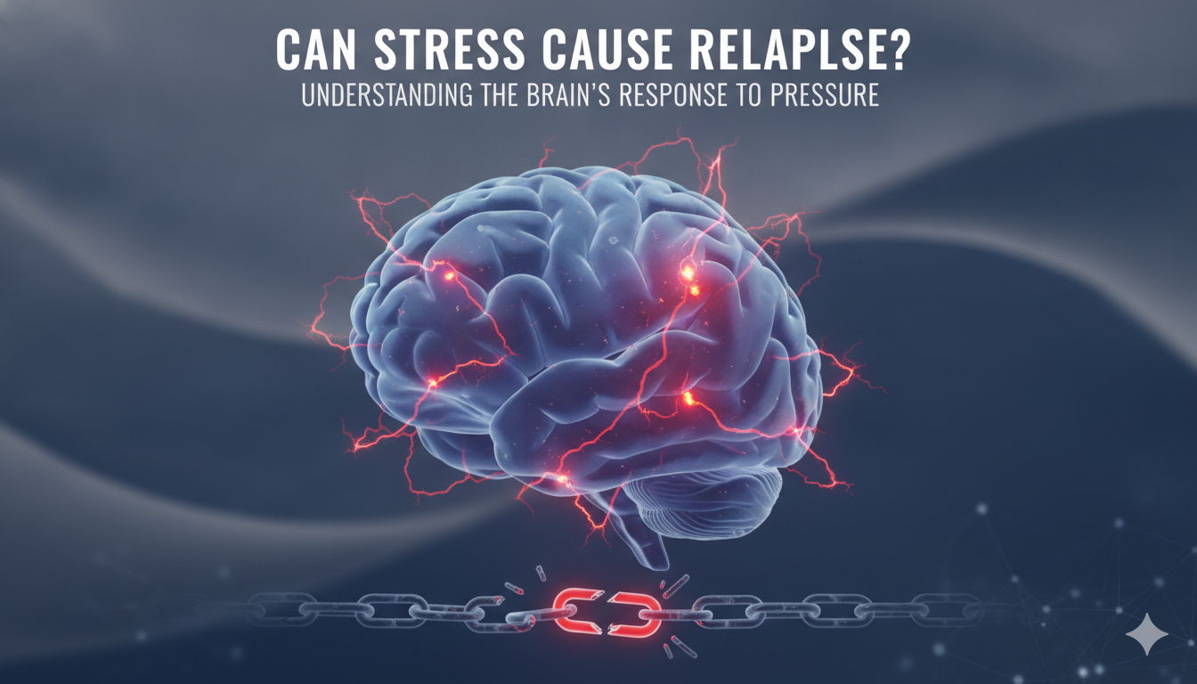 Person experiencing stress and cravings during addiction recovery and learning healthy coping strategies.