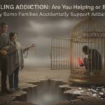 Family members learning the difference between helping and enabling addiction during recovery.