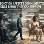 Person in addiction recovery having an honest conversation with a family member during counseling.