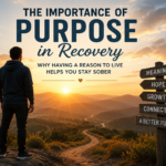Person looking toward the sunrise, symbolizing hope, purpose, and long-term addiction recovery.