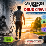 Person exercising during addiction recovery to manage drug cravings