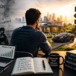 Person rebuilding finances after addiction recovery by planning a budget and managing expenses