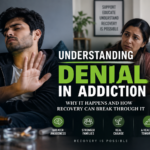 Person experiencing denial about substance use while family expresses concern